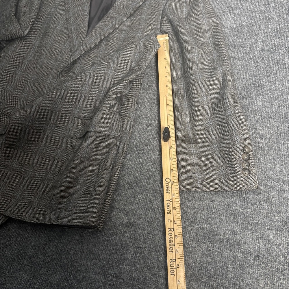 Ermenegildo Zegna Sport Coat Mens 42R Gray Glen Plaid Wool Cashmere 2 Button - Picture 14 of 16